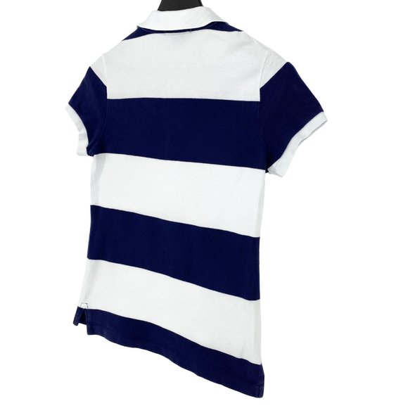 VTG RALPH LAUREN The Skinny Polo Big Pony Navy and White Stripe Shirt - Picture 12 of 15
